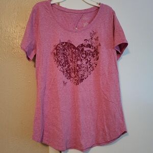 St. John's Bay Mauve Heart Graphic Women's Tee